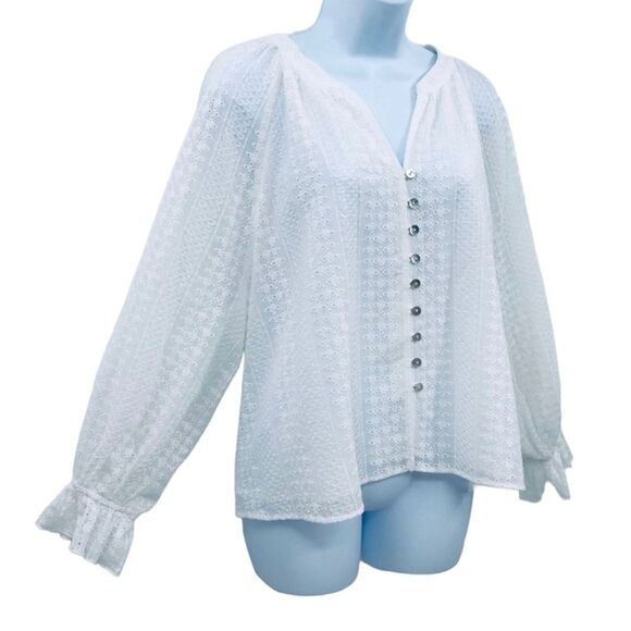 Supply & Demand White Eyelet Fairycore Top Sz M - Picture 2 of 14